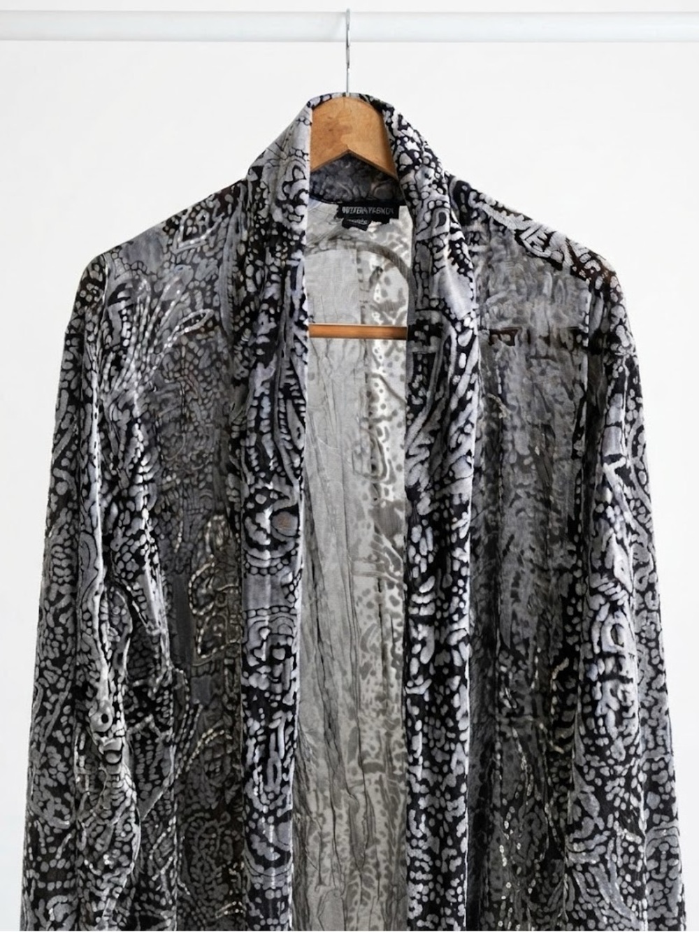 Western Fashion Black and Silver Cardigan beaded embellished